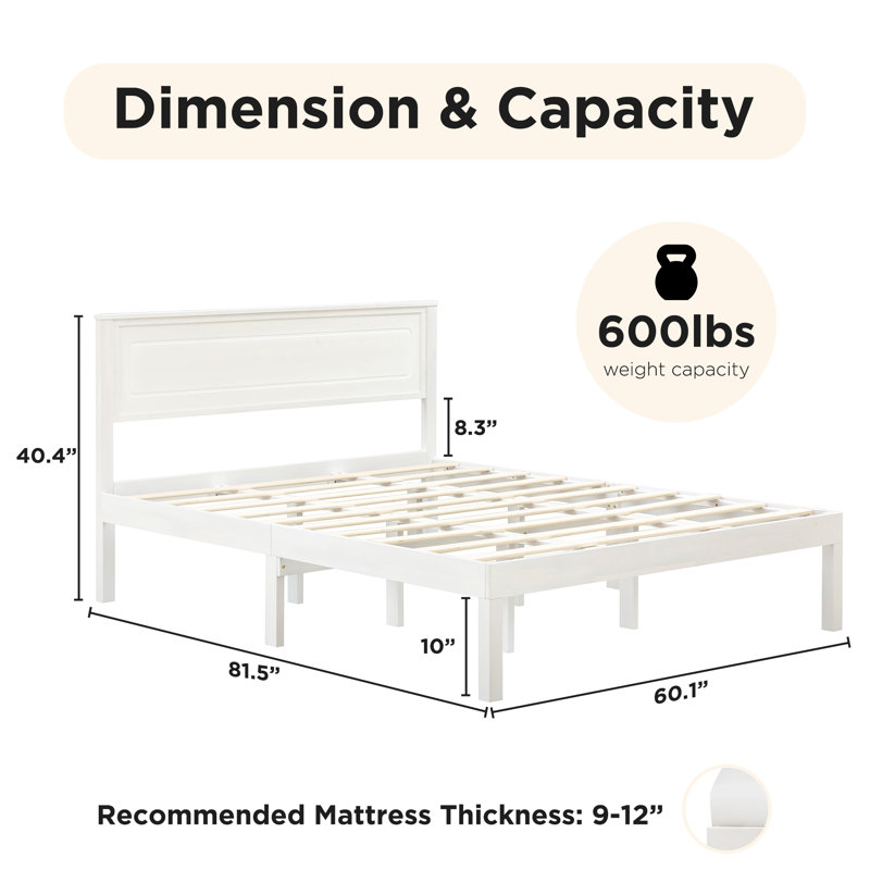 Kutzer Slat Bed, White