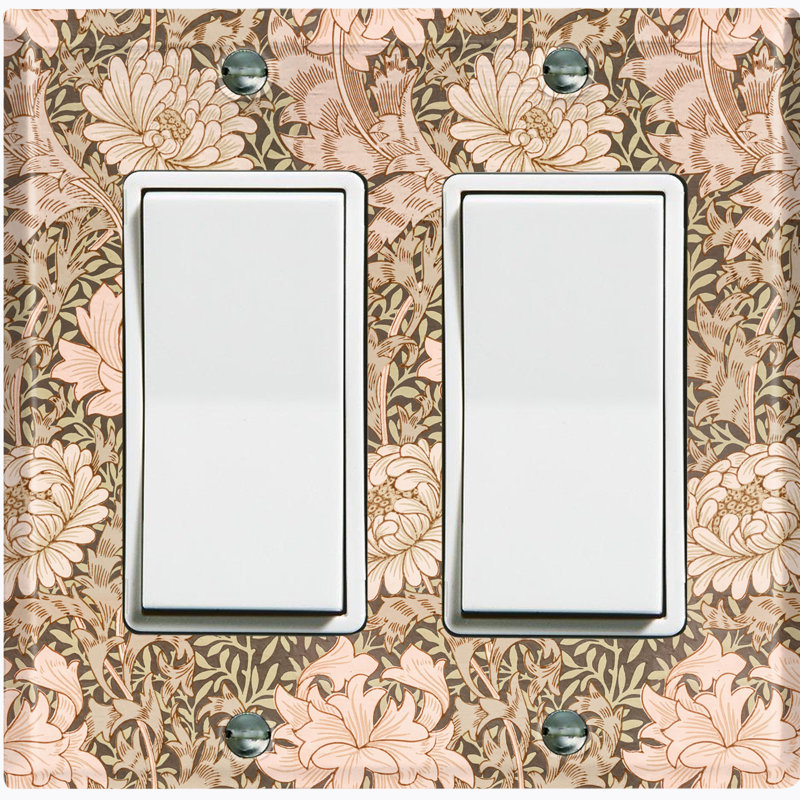 Copper Rust Patina Teal Print 2 - Gang Rocker Standard Wall Plate, Pink
