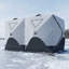 Tente de pêche sur glace isolée, abri de pêche sur glace avec fenêtres de ventilation, portes doubles et sac de transport, pour basse température - 22 ℉-98259485-133657274