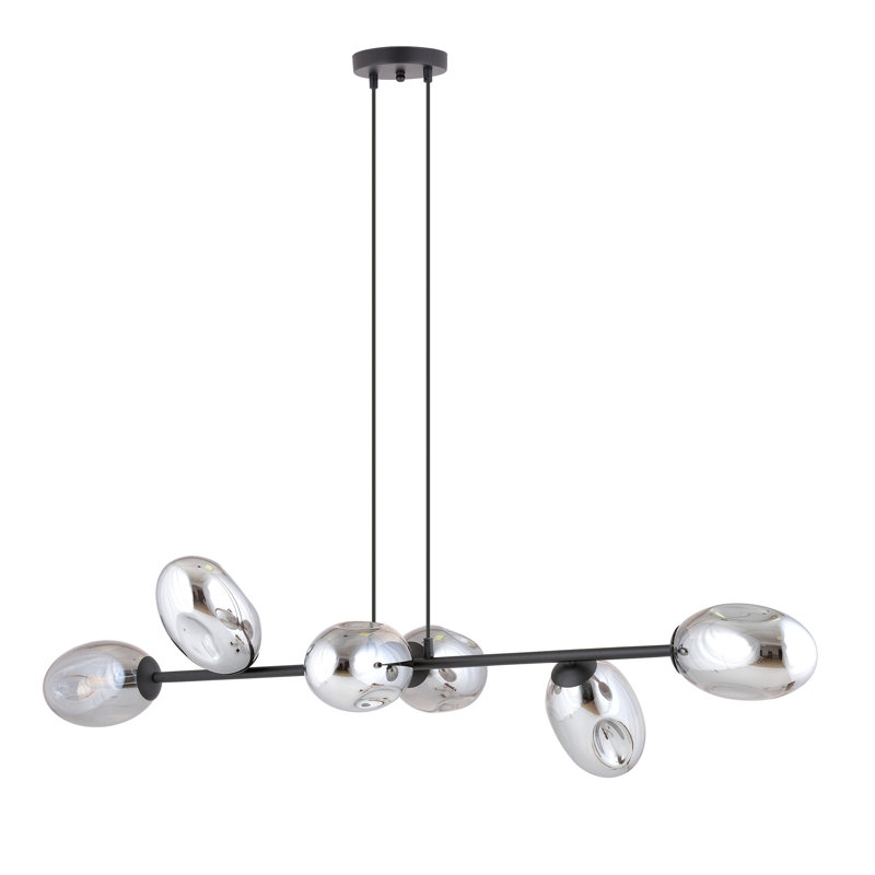 Ensa 6 - Light Black Kitchen Island Pendant, Grey