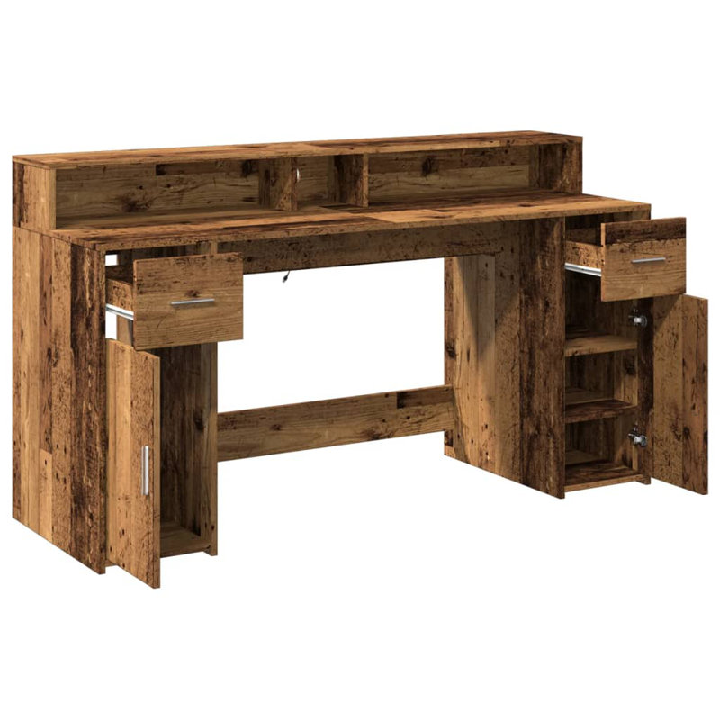 Computer Desk, 91cm H x 160cm W x 55cm D, Reclaimed Wood