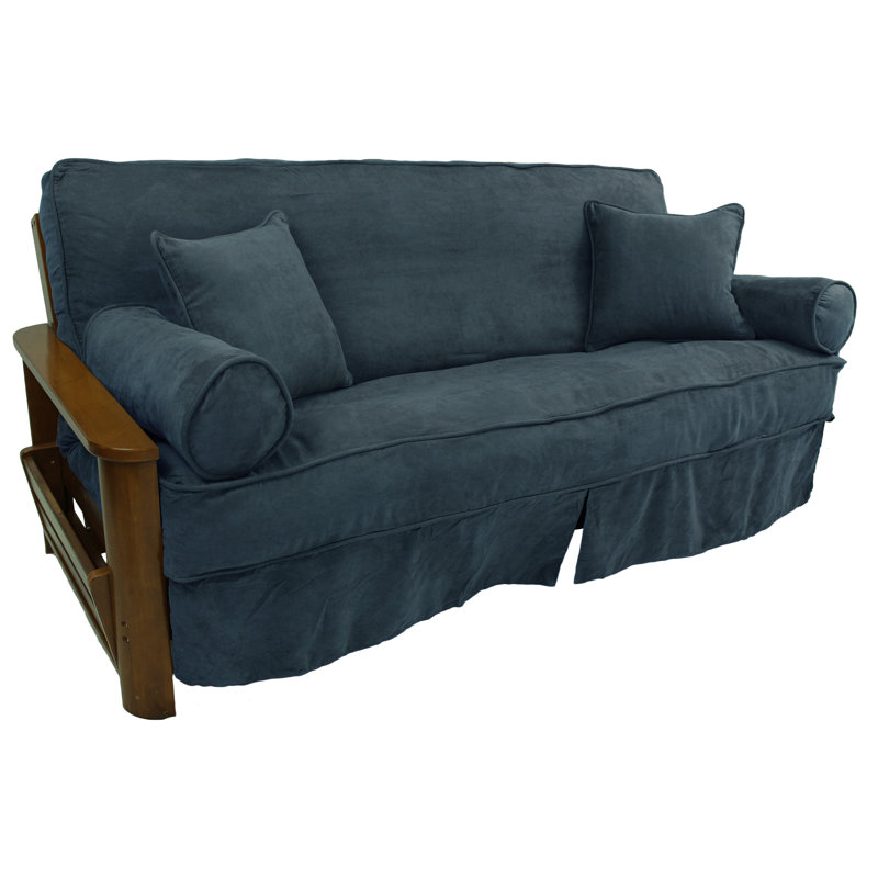 Ensemble de housse pour futon à coussins carrés/rectangulaires, Indigo