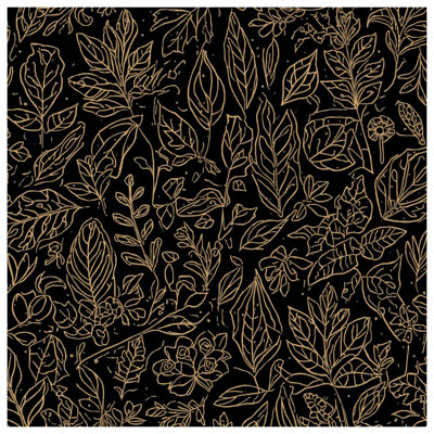 Gold Leaf Botanical Wall Tapestry - Botanical Wall Decor