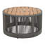 Ensemble de table rustique industrielle de 2, table basse et table d'appoint avec design en corde tissée, ensemble de table moderne et fonctionnel pour le salon et la maison - gris corde-1635407735