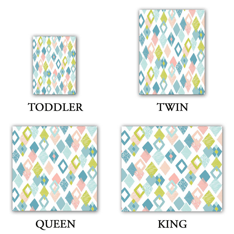 Ensemble de housse de couette pastel harlequin, 1 housse de couette grand + 2 taies standards