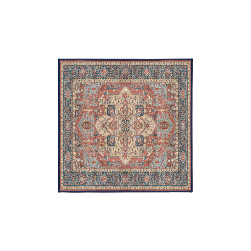 Fitor Hand Loomed Washable Oriental Indoor Rug, Square 8'