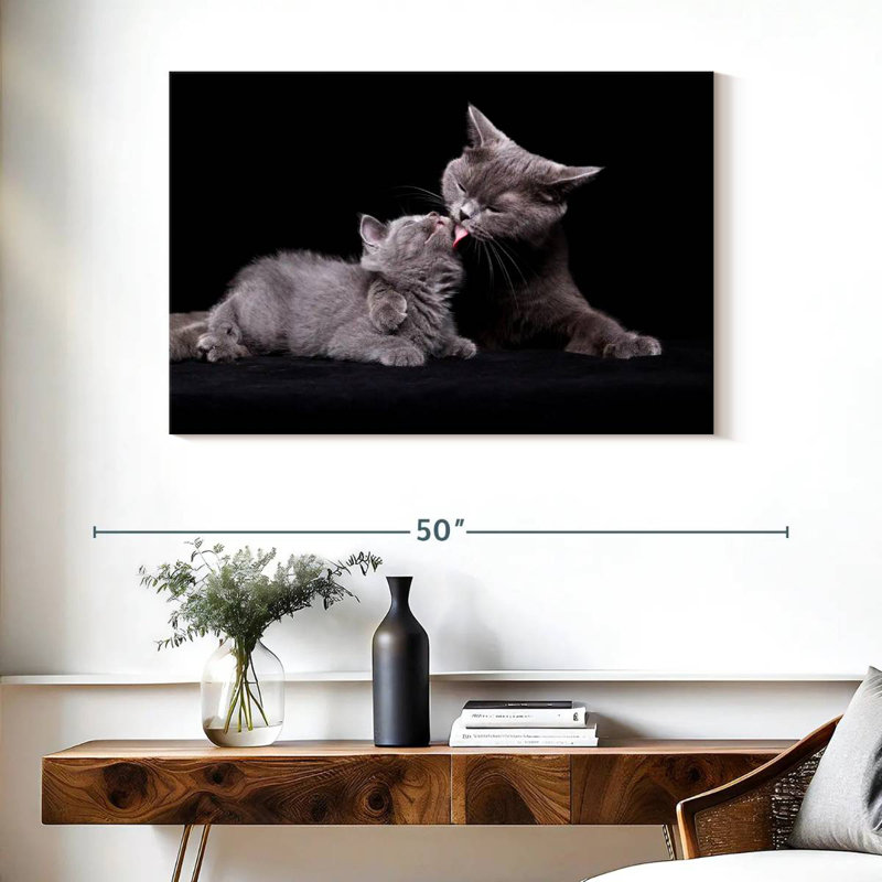 Chat, amour de la mère, H 26 po x l 39 po