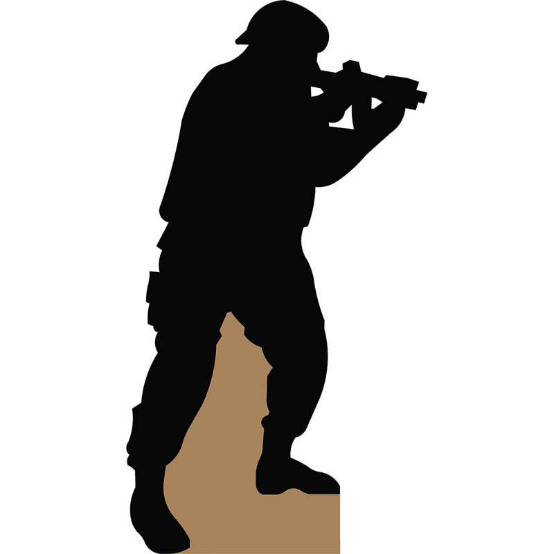 Soldier Aiming Right 72" Cardboard Standup