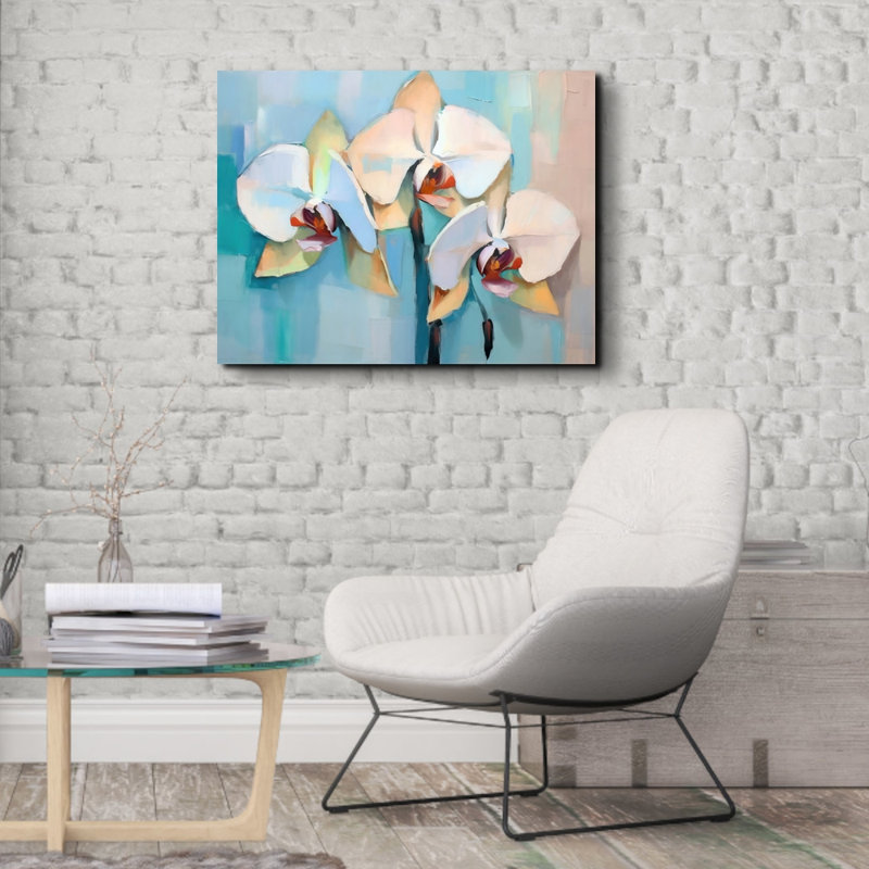 "Orchidée 1" sur toile, H 20 po x l 24 po