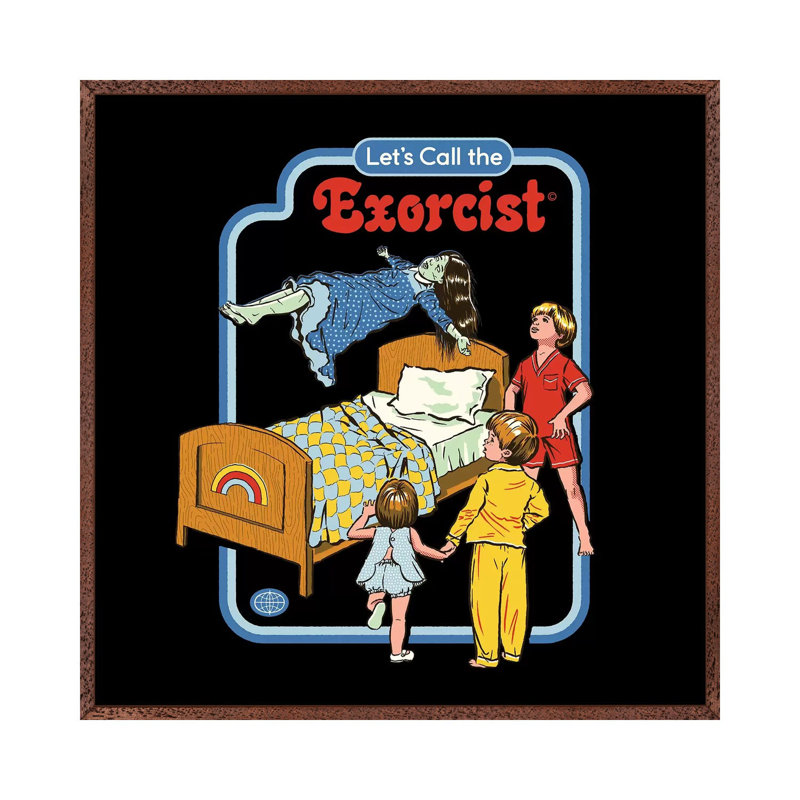 Let's Call The Exorcist by Steven Rhodes - Floater Frame Gallery-Wrapped Canvas Giclée on Canvas, Classic Wood Framed