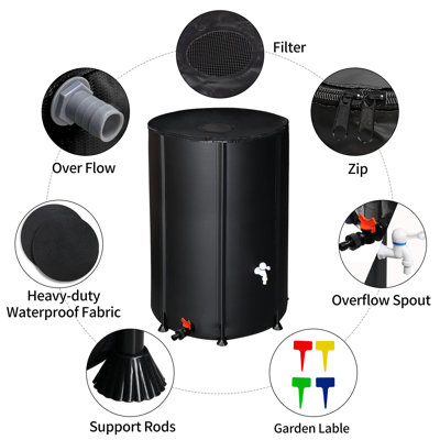 Weather Resistant Plastic Foldable Rain Barrel