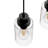 3 - Light Linear Chandelier Black Finish Kitchen Pendant Lighting