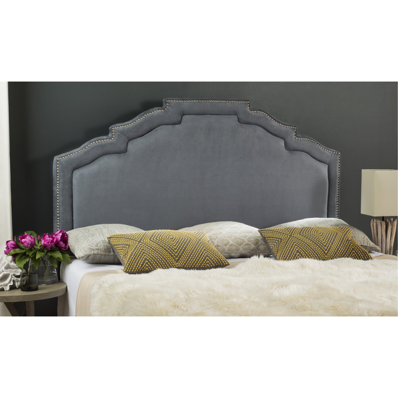 Upholstered Headboard, Queen, Velvet Gray