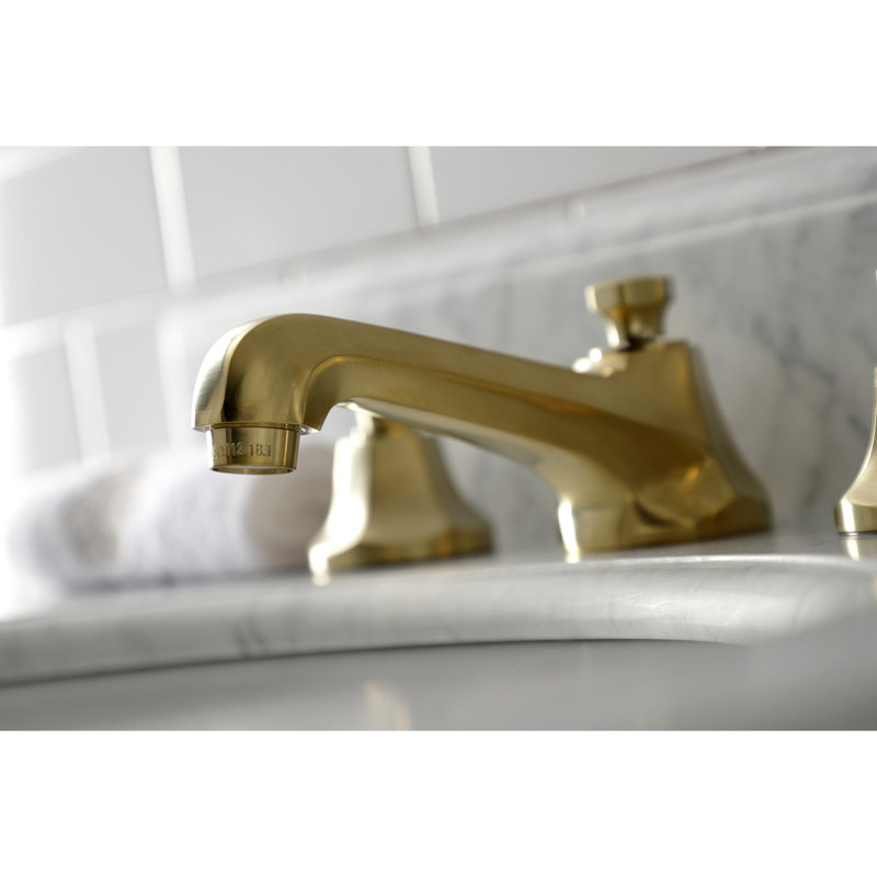 Robinet de salle de bain espacé Kingston, Laiton brossé, Levier