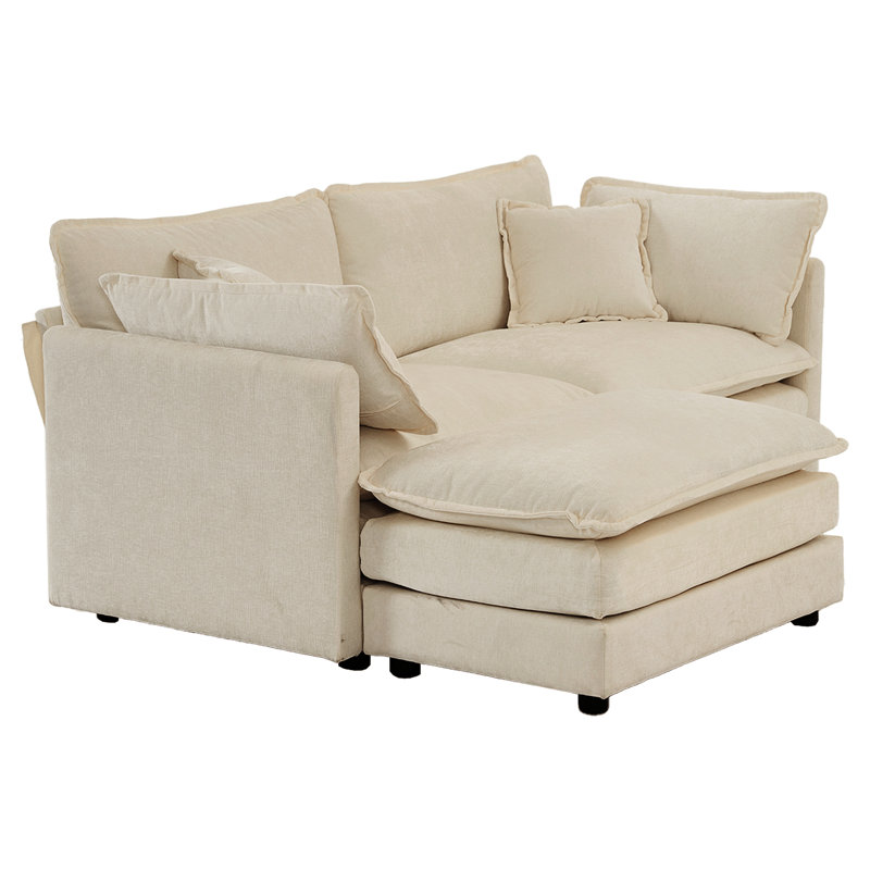 Chenille beige avec tissu respirant, cadre, confortable pour une utilisation quotidienne