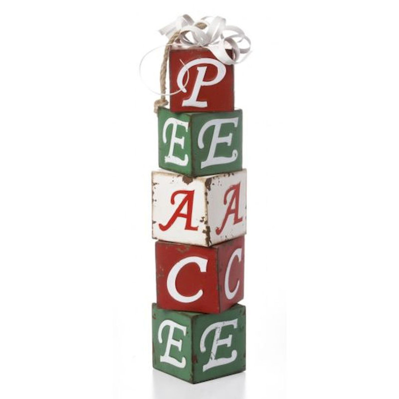 Blocs-cadeaux empilés en métal orthographe paix