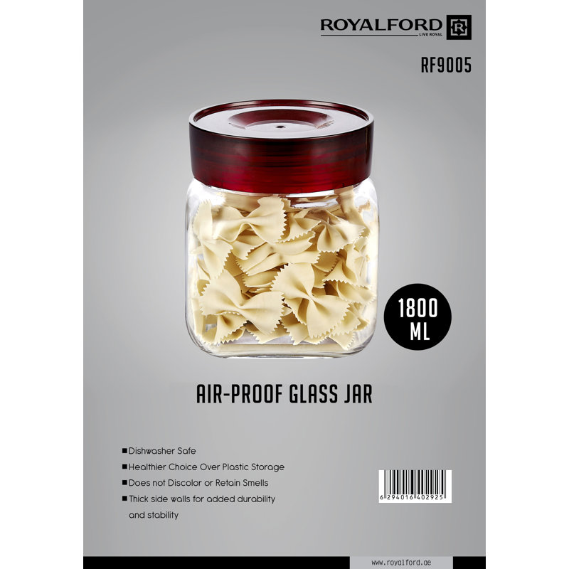 Glass Jar, 18.4cm H x 14.2cm W x 14.2cm D