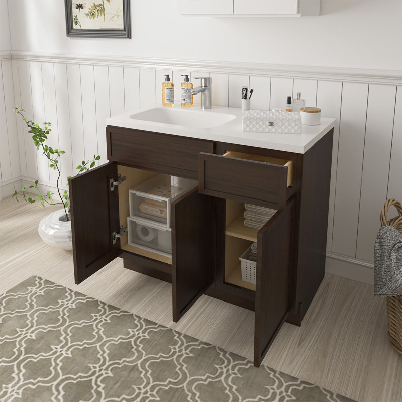 Base de meuble-lavabo simple 39 po seulement, Brun