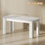 Table de salle à manger moderne 63 "pour 4-6 personnes avec effet de bois, blanc-414273343