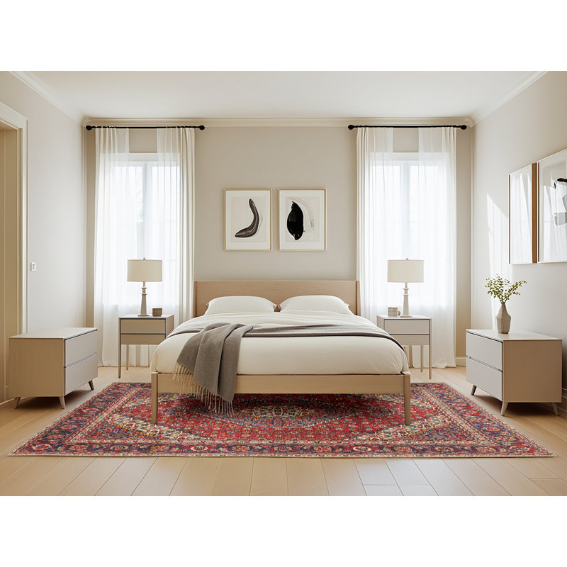 Tapis traditionnel rouge / brun Future Tense, Rectangle 5 pi x 8 pi