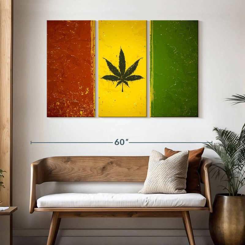 Drapeau du pays de la marihuana, H 32 po x l 50 po