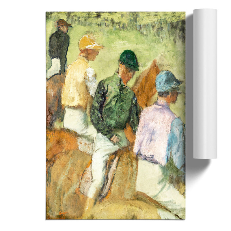 Four Jockeys by Edgar Degas - No Frame Painting, 59cm H x 42cm W x 0.1cm D