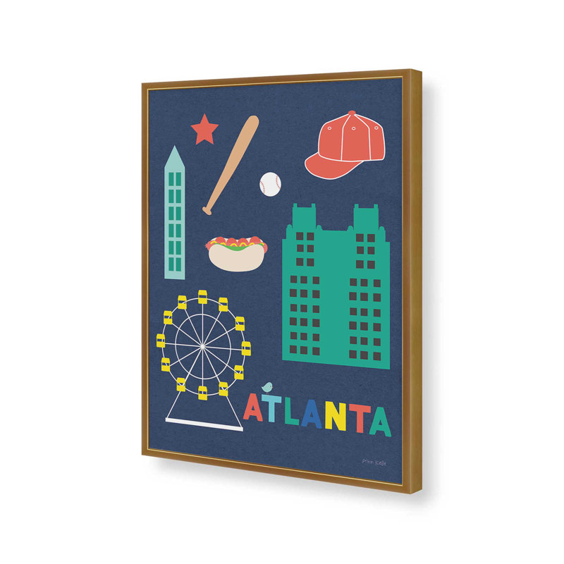 «City Fun Atlanta» par Ann Kelle, reproduction d'art sur toile, H 32 po x l 24 po, Doré