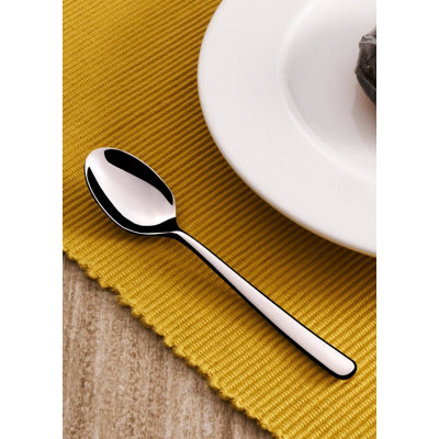 Clista Stainless Steel Dessert Spoon Set |Silver | 7.2"| 12 Pcs
