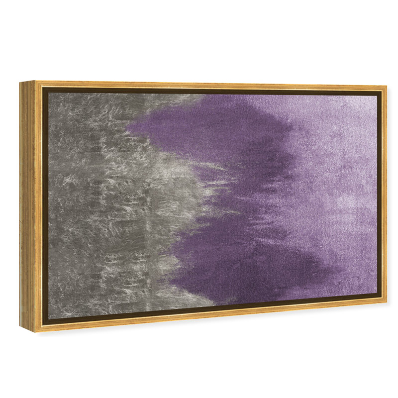 «Abstract Amethyst Waves», reproduction d'art, Encadrement doré, H 10 po x l 15 po