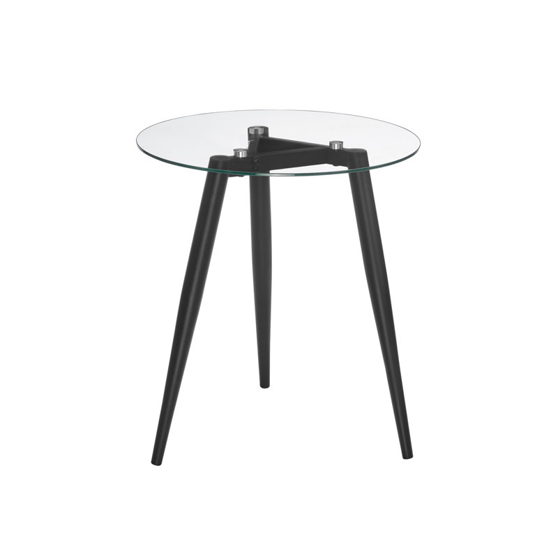 Jodianne Glass Top End Table, Black