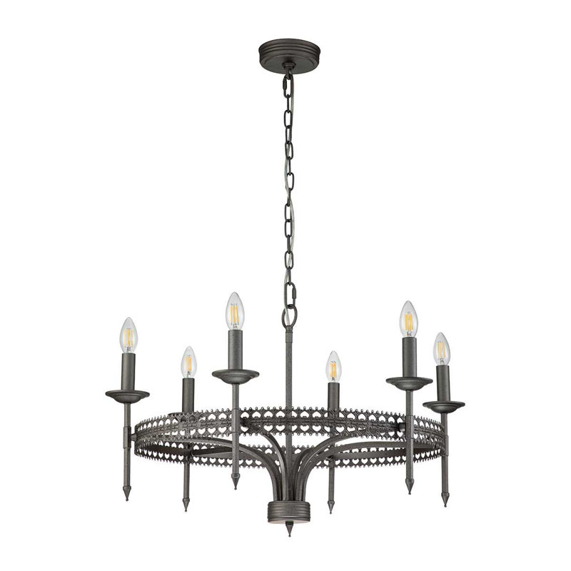 Maryam 6 - Light Waggon Wheel Chandelier