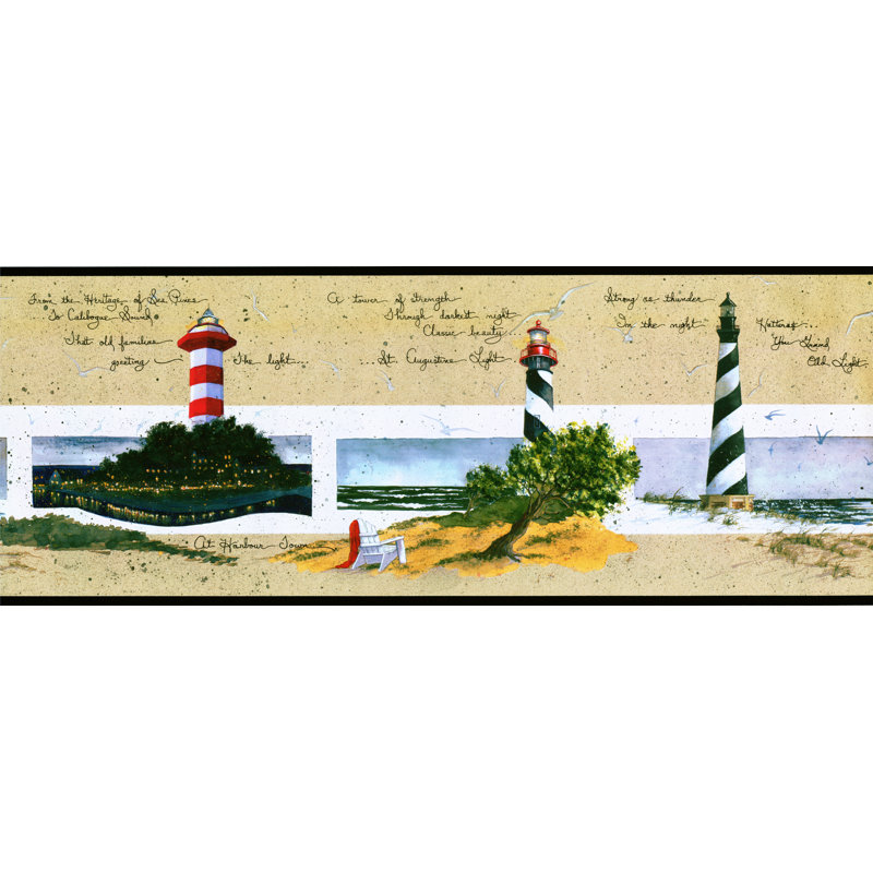 Bordure de papier peint l 15 pi x l 9 po light house Lesly