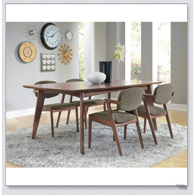 Marcella Dark Walnut 5-Piece Dining Set with Mid-Century Modern Design and Comfortable Seating for Elegant Home Dining