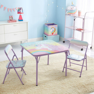  Ensemble 3 pièces de table et chaises Unicorn