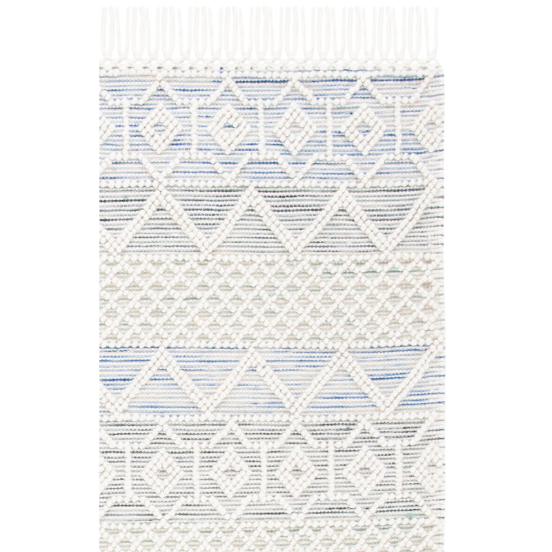 Tapis ivoire / bleu clair Aldeline 875, Rectangle 8 pi x 10 pi