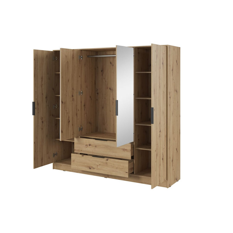 Bonface 2 Door Manufactured Wood Wardrobe, Oak