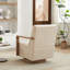 Fauteuil d'appoint pivotant et rembourré moderne avec accoudoirs en bois massif et fauteuil de lecture confortable à 360 degrés, fauteuil d'appoint