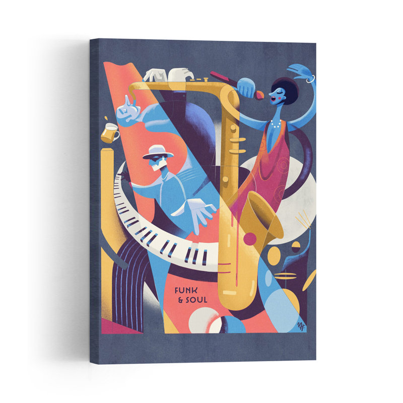 Vibrant Funk Soul Abstract Modern Architecture Wall Art Print, 45.72cm H x 30.48cm W