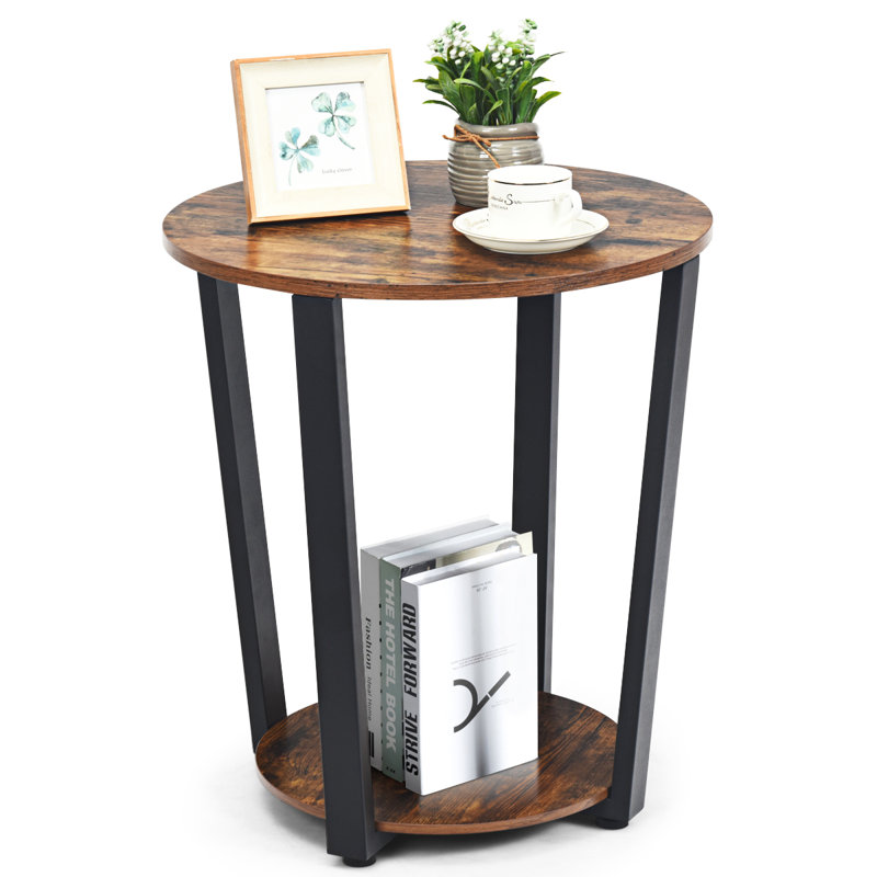 Table de bout à pieds croisés avec rangement Annease