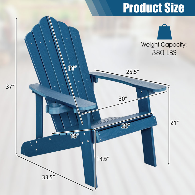 Falmer Outdoor Adirondack Chair, Navy