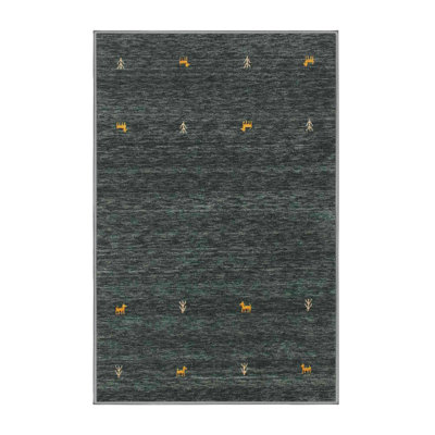 Tapis olive / gris Delora