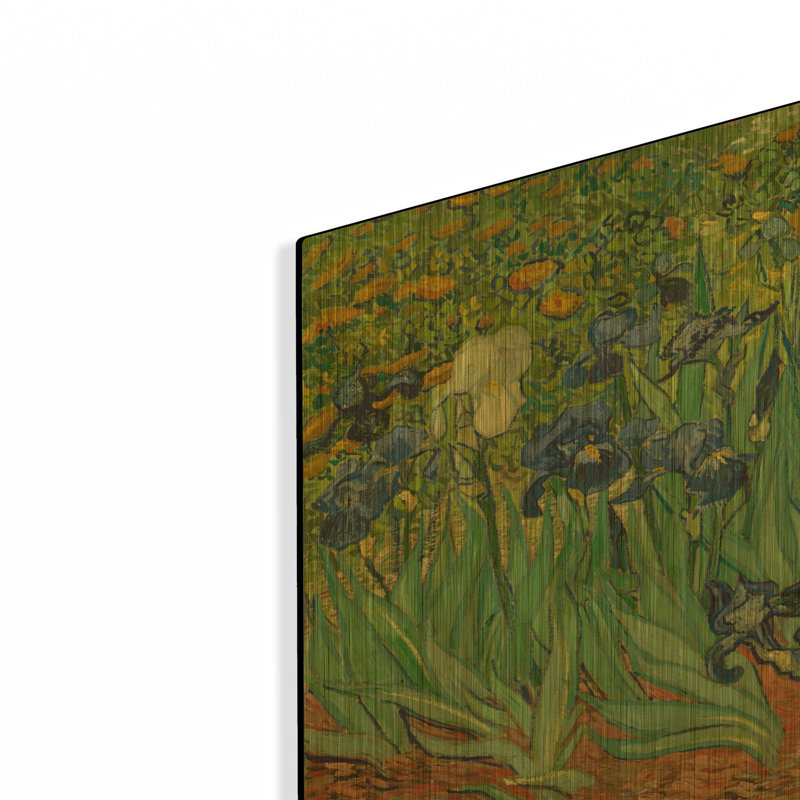 «Irises» par Vincent Van Gogh, art mural en métal doré, 24 po x 16 po, 24 po x 16 po