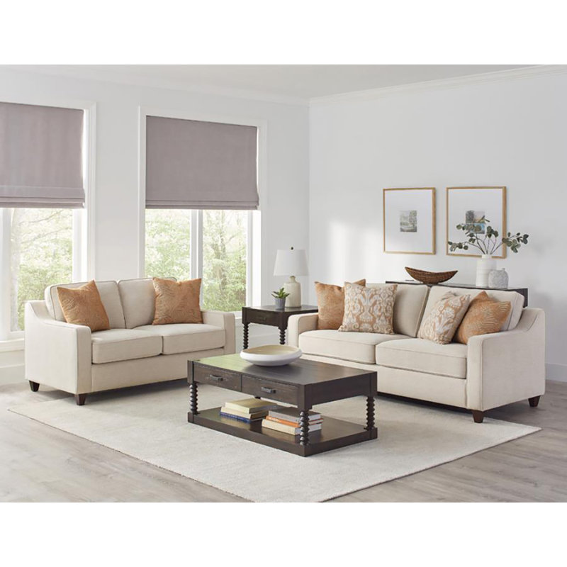 Canapé en chenille à accoudoirs carrés avec coussins réversibles, 36.25" H x 79.75'' W x 36.25" D