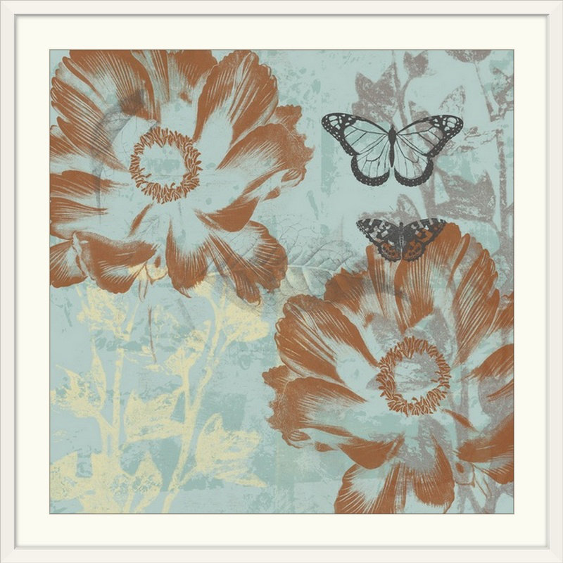 « ii » jennifer grolier, impression Teal Garden, H 38 po x l 38 po x P 1 po, Cadre blanc