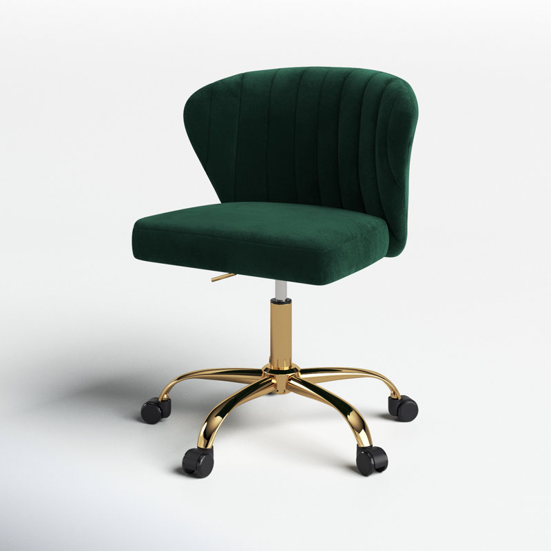 Chaise de travail ergonomique avec dossier capitonné Alice, Vert