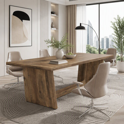 71" Executive Desk with Solid Wood Pedestal & Scratch-Resistant Finish