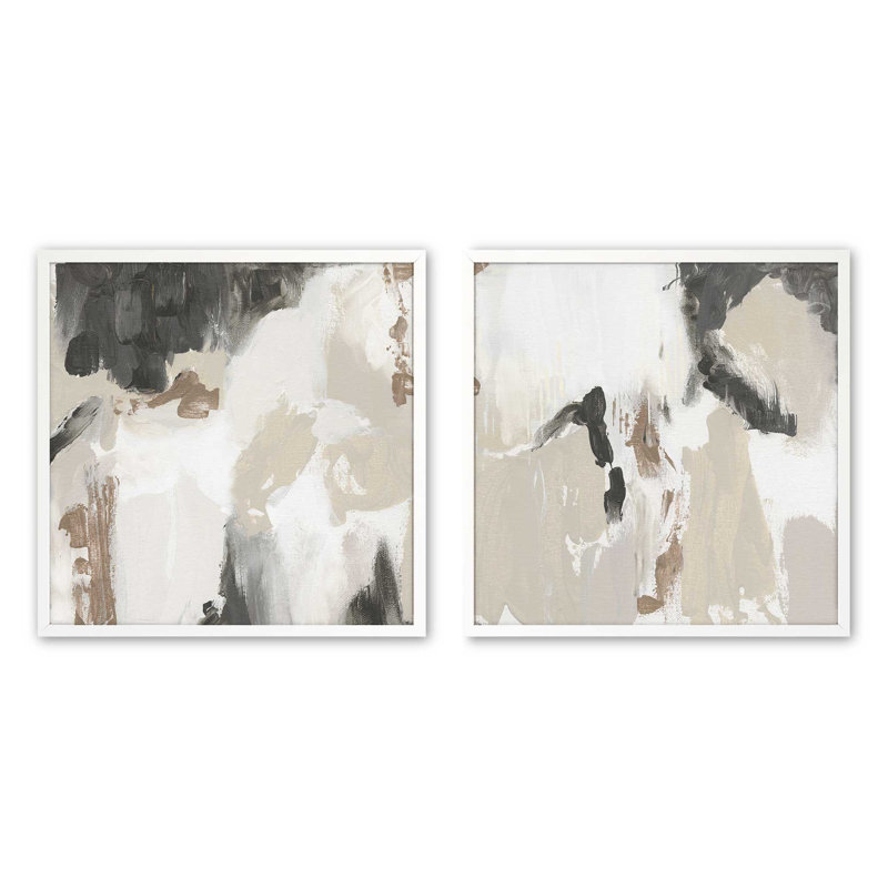 Monochromatique, ensemble de 2 reproductions sur papier mat d'archives encadrées, Blanc opaque, H 17,5 po x l 17,5 po