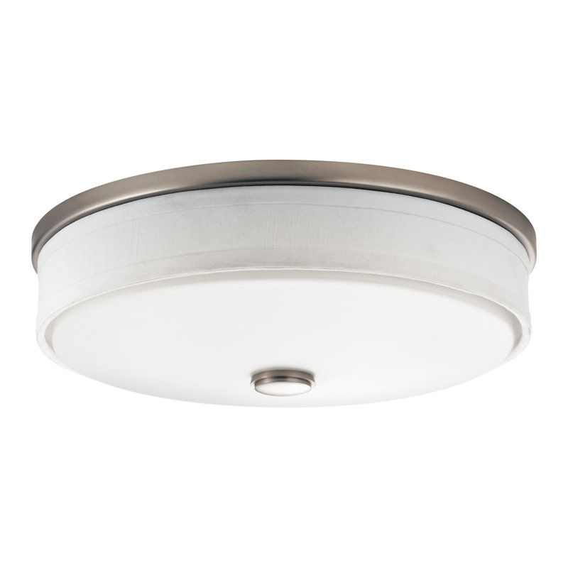 Plafonnier encastré 2 lumières Dodie, Nickel brossé, H 4,25 po x l 13 po x P 13 po, DEL