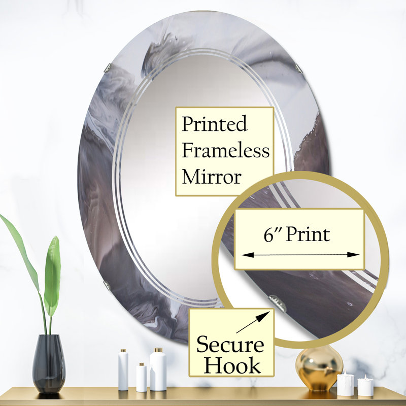 Miroir mural noir et blanc II, 36 po x 24 po