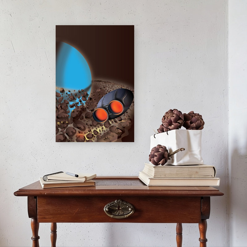 Blue Planet Voyage Abstract Contemporary Landscape Nature Wall Art Print 1 Piece Wrapped Canvas Wall Art